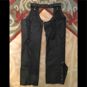 Harley Davidson leather riding chaps Large
